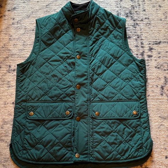 J. McLaughlin Jackets & Blazers - J. McLaughlin Green Quilted Jacket with Brass Accents